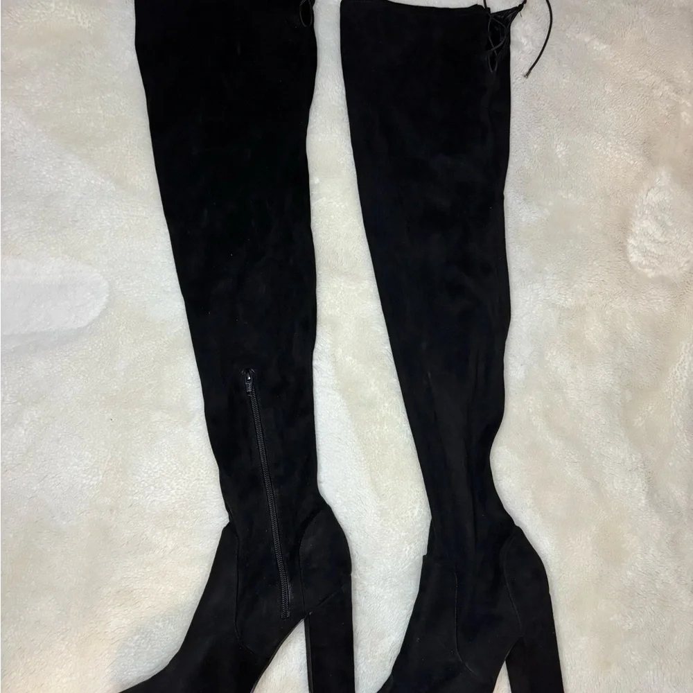 Black Suede Over-the-Knee Boots size 9